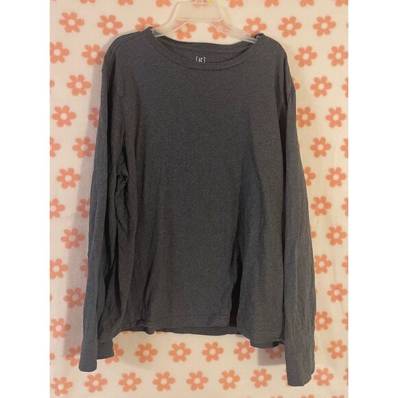 George Long Sleeve Crewneck T-Shirt Casual Comfort Everyday Wear Gray‎ L - Picture 1 of 3